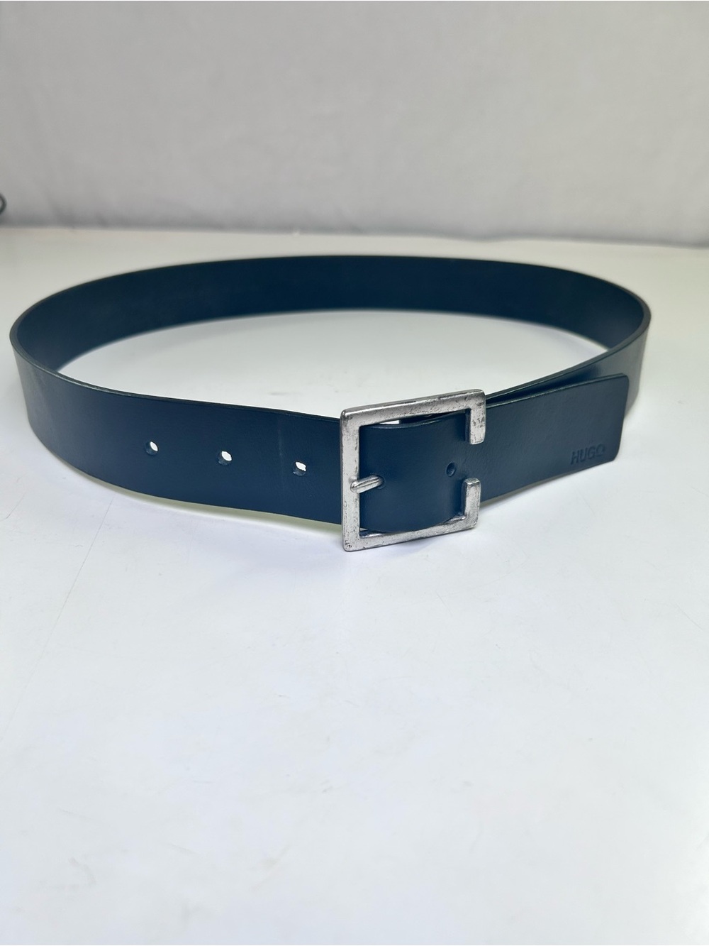 HUGO by Hugo Boss Grando Black Italian Vegetable-Tanned Leather Belt 85/32